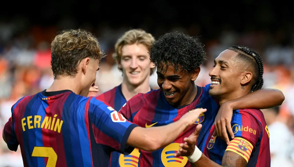 ترتيب الدوري الإسباني بعد فوز برشلونة الساحق على فالنسيا
