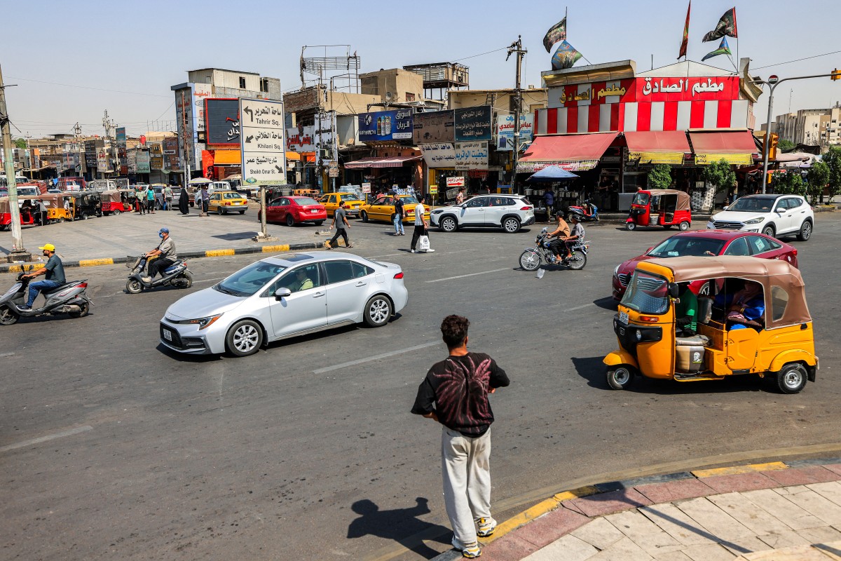 وسط بغداد، فيما تتصاعد الضغوط على الحكومة على خلفية حظر الرحلات الإيرانية، 22 أيلول/سبتمبر 2026. (أ ف ب)