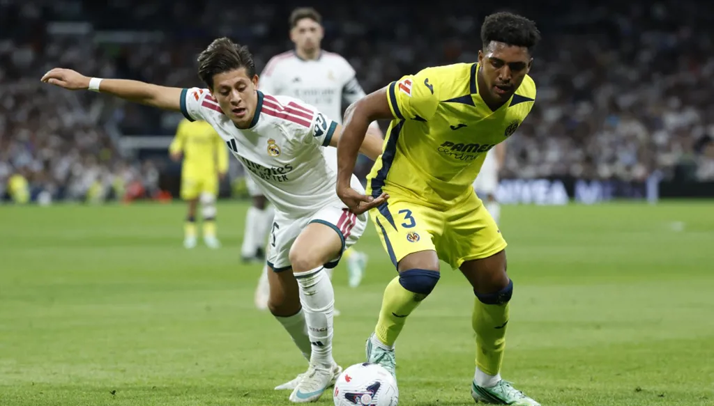 من مباراة ريال مدريد وفياريال. (أ ف ب)