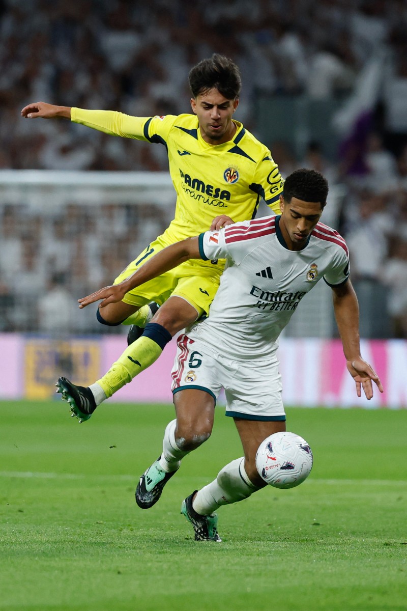 من مباراة ريال مدريد وفياريال. (أ ف ب)