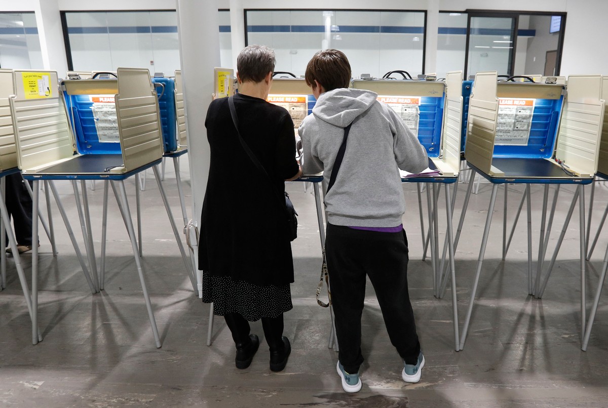 مركز اقتراع في الولايات المتحدة. (أ ف ب)