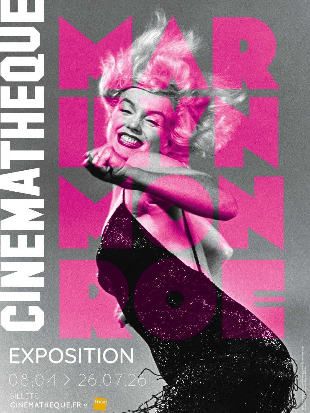 ملصق معرض ماريلين مونرو في “السينماتك الفرنسية“.