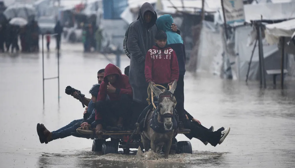 Winter storm rips through Gaza, exposing failure to deliver enough aid to territory