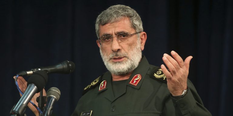 قائد فيلق القدس في الحرس الثوري الإيراني إسماعيل قاآني. (أ ب)