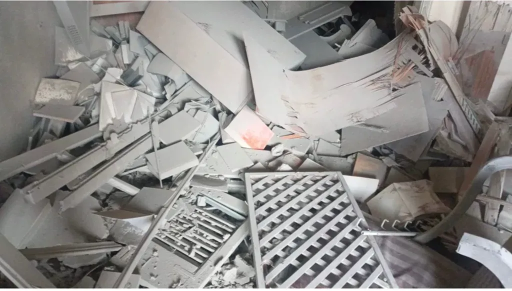 All that remains is rubble of the home and library of poet Mohamad Nassereddine