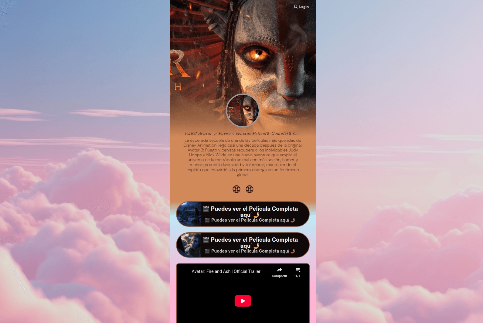 نموذج لموقع إلكتروني يزعم أنّه يعرض فيلم Avatar 3. (كاسبرسكي)