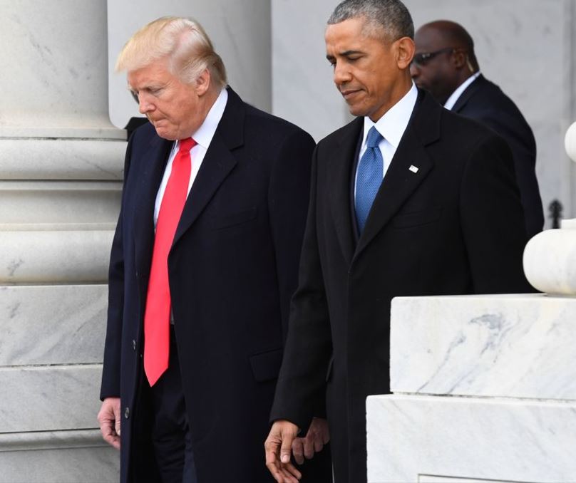 باراك أوباما ودونالد ترامب في 20 كانون الثاني/يناير 2017 في واشنطن (أ ف ب)