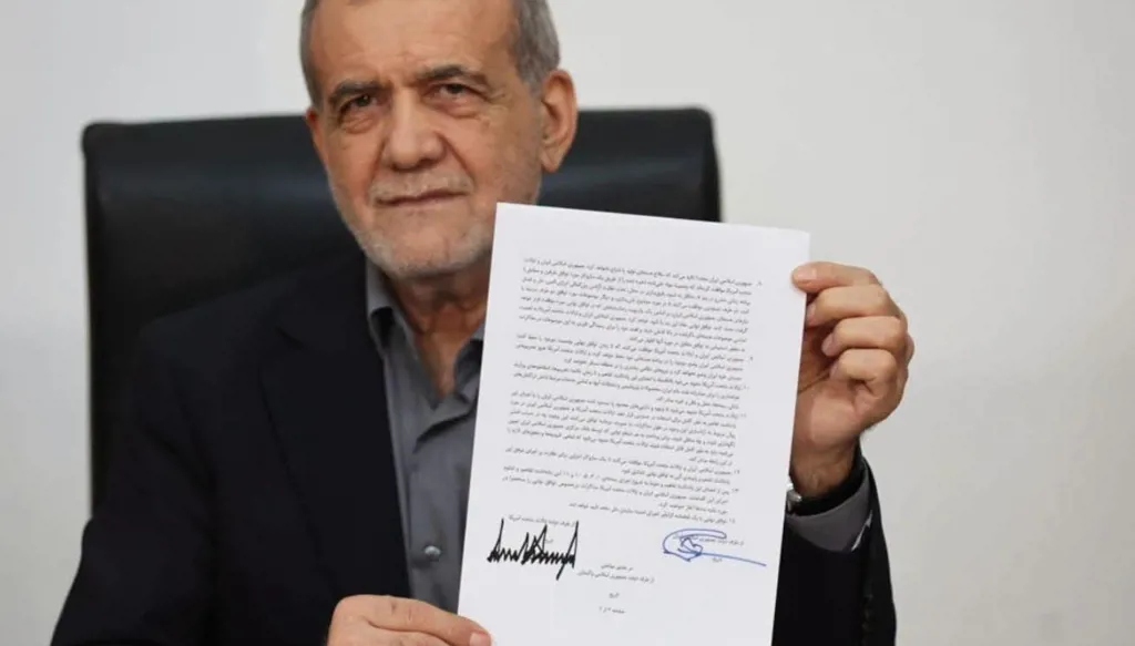 President Pezeshkian signing of a version of the memorandum of understanding 