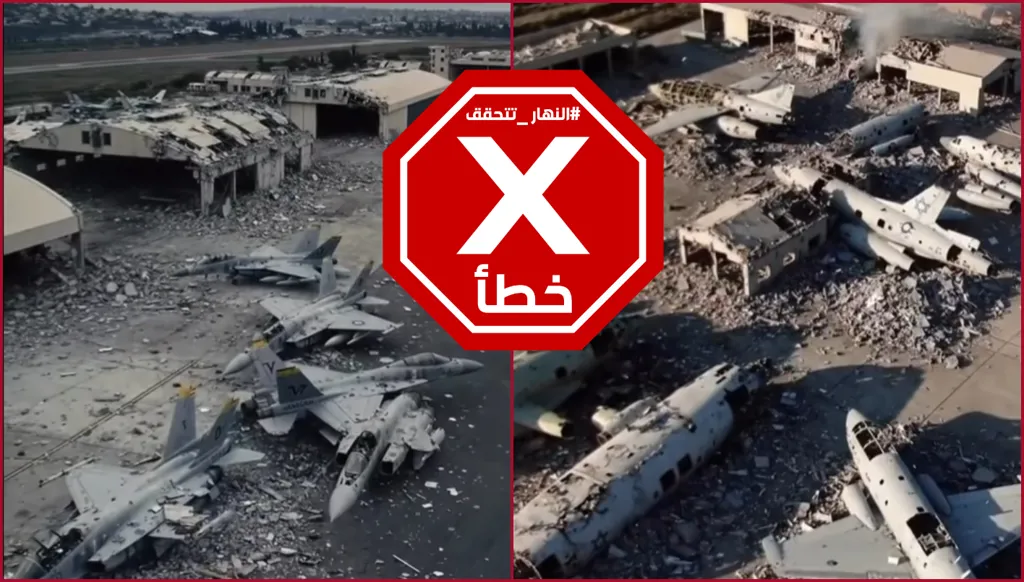 هذا الفيديو لمطار إسرائيلي مدمر من جراء هجوم للحوثيين مولد بالذكاء الاصطناعي FactCheck#