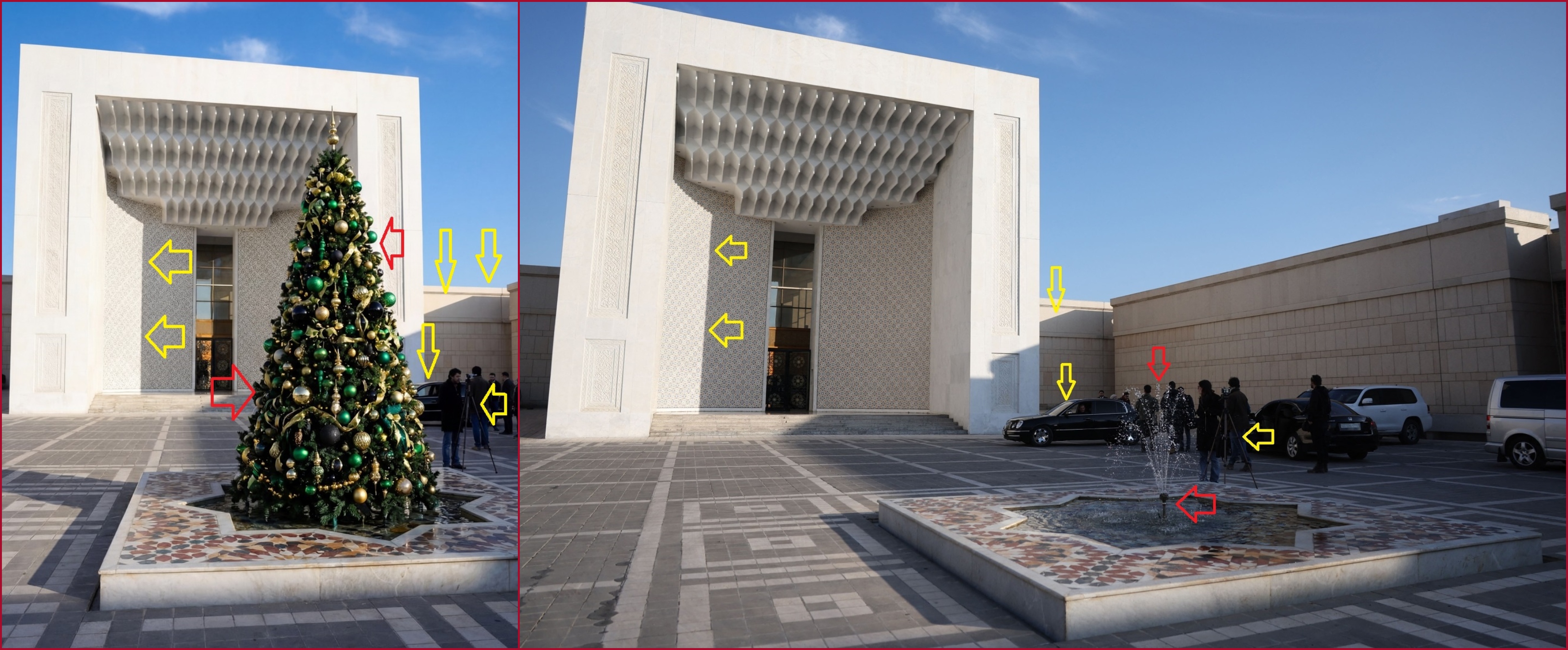 مقارنة بين الصورتين الاصلية (الى اليمين)، والمعدلة (الى اليسار)