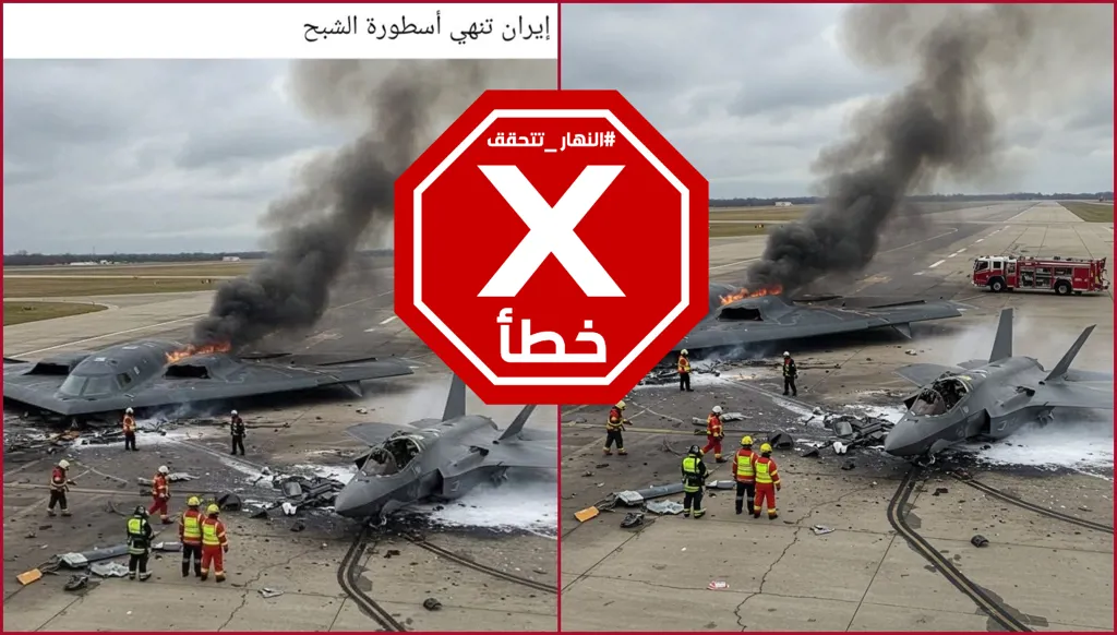 هذه الصورة التي عُنوِنَت إيران أنهت أسطورة الشبح الأميركية مولدة بالذكاء الاصطناعي FactCheck#