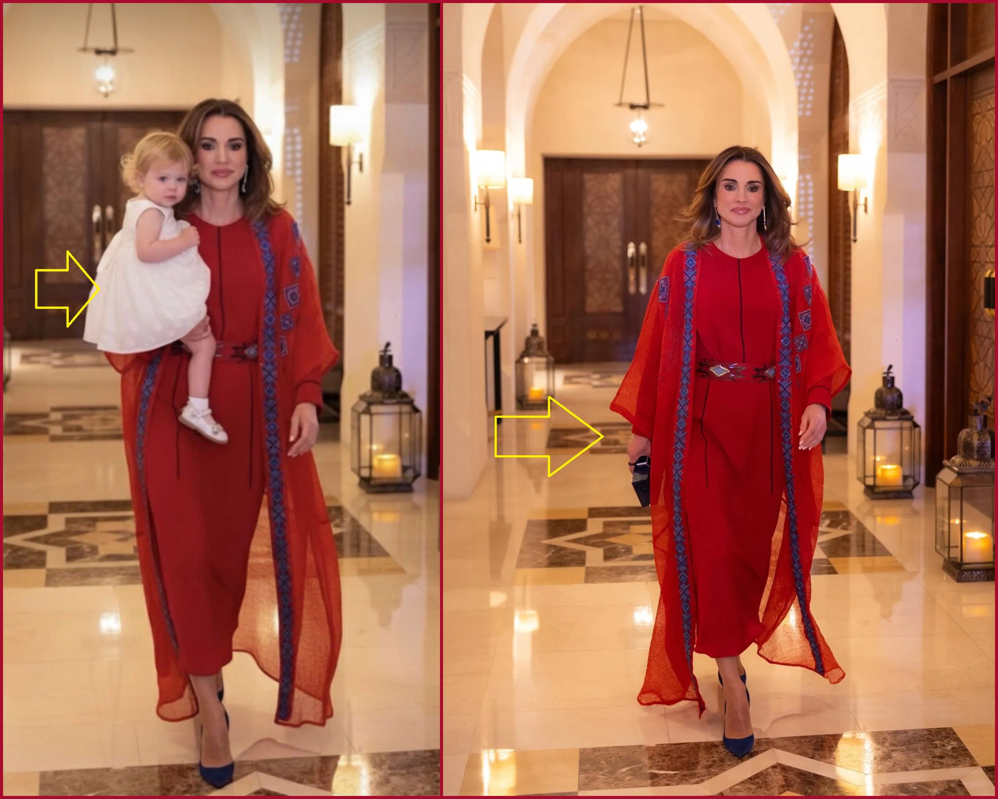 مقارنة بين الصورتين الاصلية (الى اليمين) والزائفة (الى اليسار)