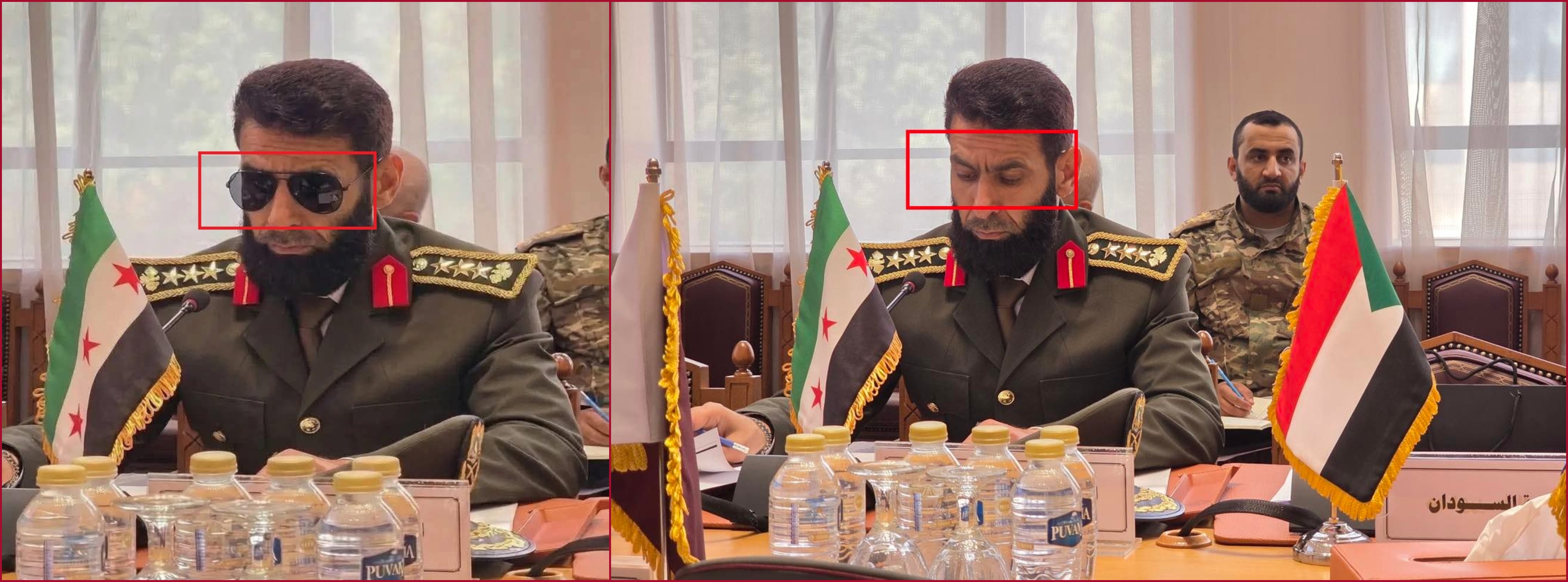 مقارنة بين الصورتين الاصلية (الى اليمين)، والمعدلة (الى اليسار).