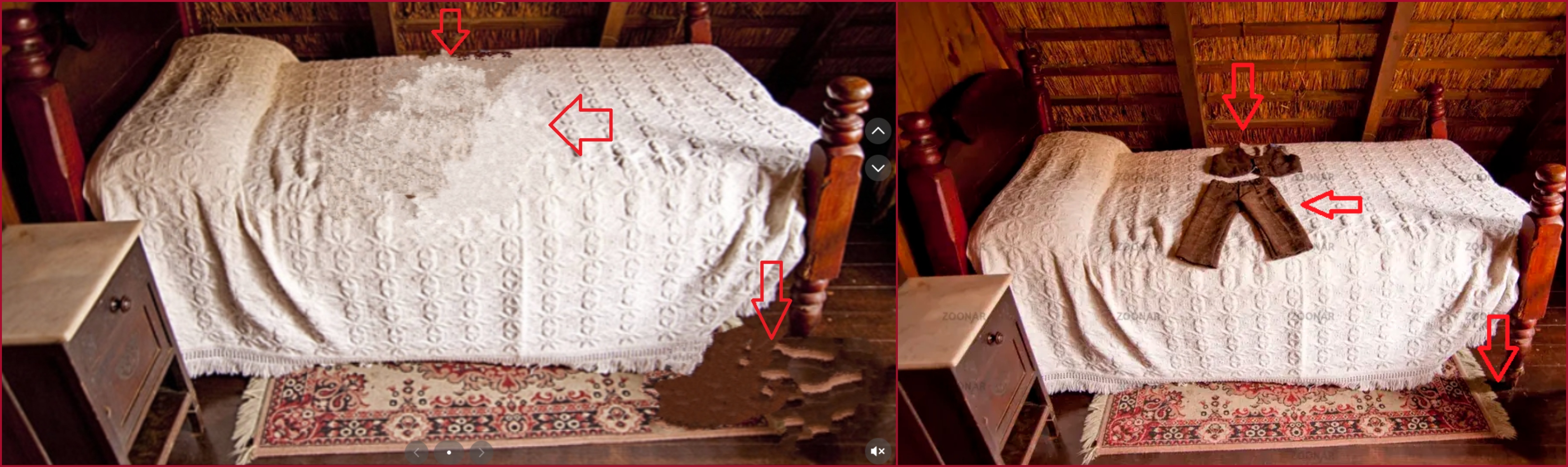  مقارنة بين الصورتين الاصلية (الى اليمين) والمتناقلة المعدلة (الى اليسار)