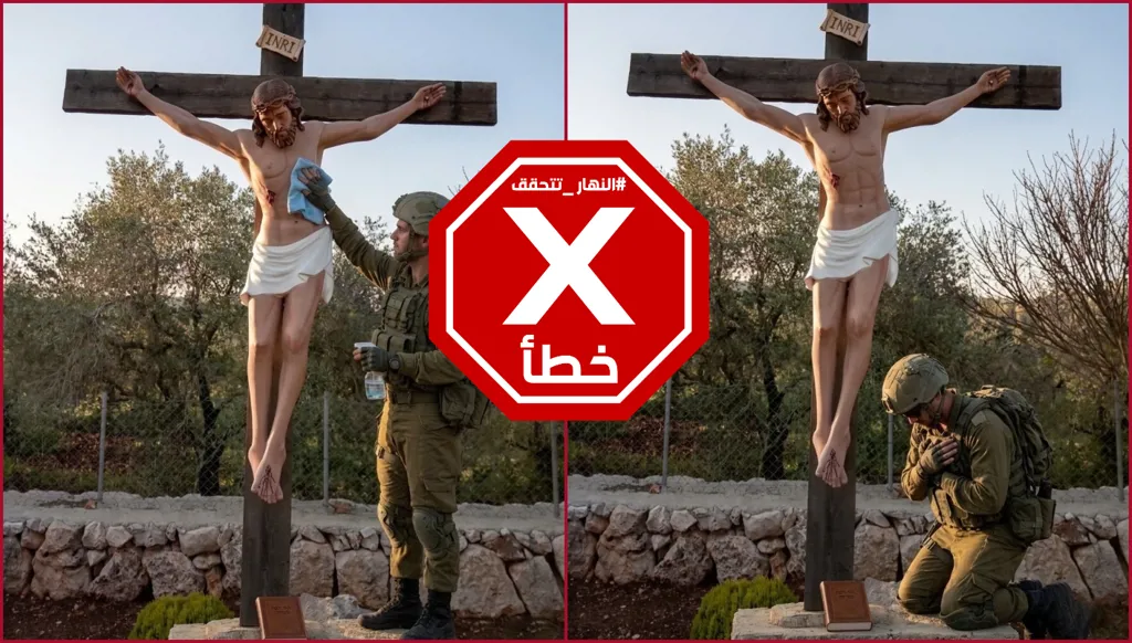 هكذا اعتذر الجندي الإسرائيلي الذي حطّم الصليب في جنوب لبنان؟ النهار تتحقق FactCheck