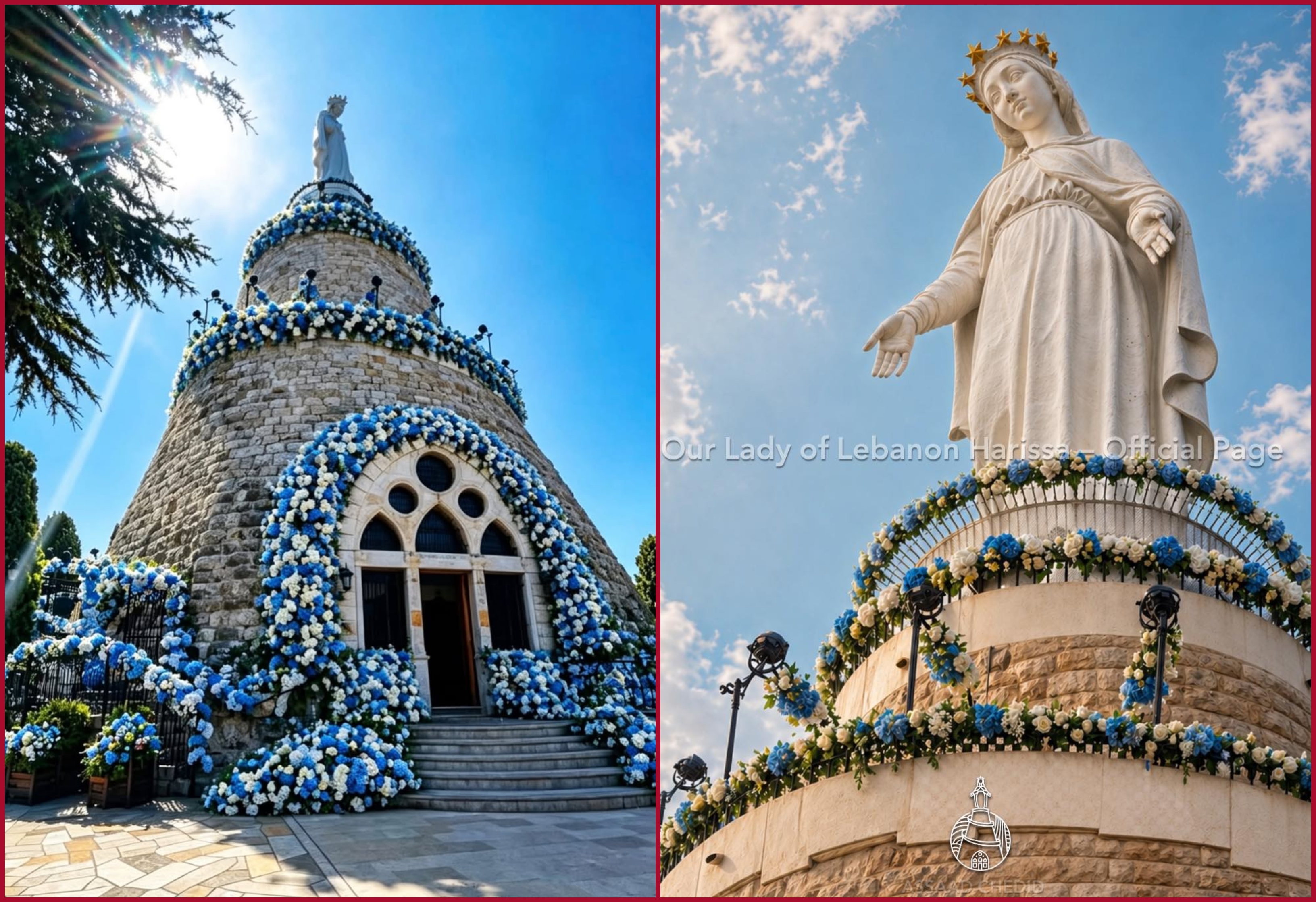 مقارنة بين صورة حقيقية نشرها المزار في صفحته في الفايسبوك (الى اليمين) والصورة المتناقلة (الى اليسار)