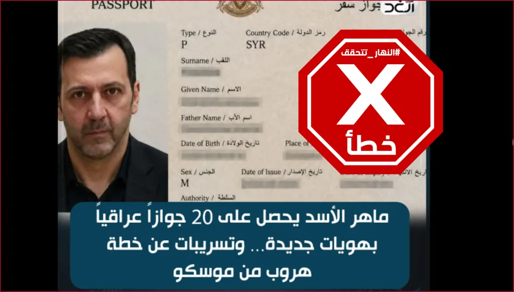 ماهر الأسد يحصل على جوازات سفر عراقية للهروب من موسكو؟ النهار تتحقق FactCheck