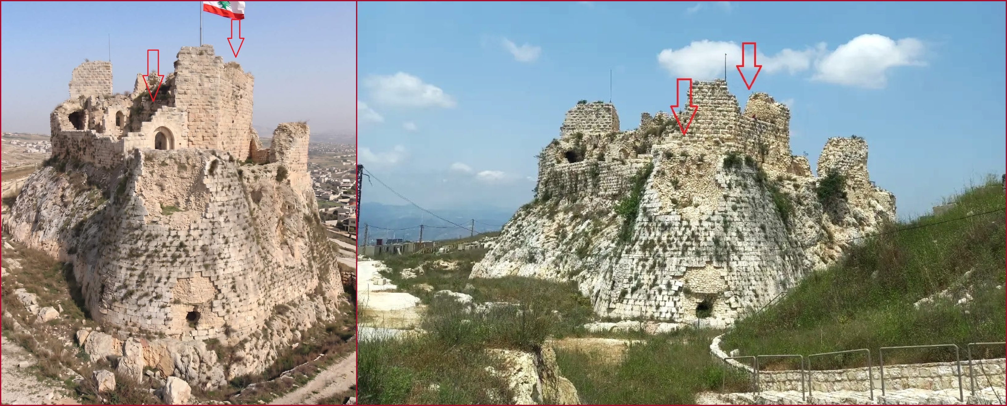 مقارنة بين صورة أصلية (الى اليمين) والصورة المتناقلة (الى اليسار)