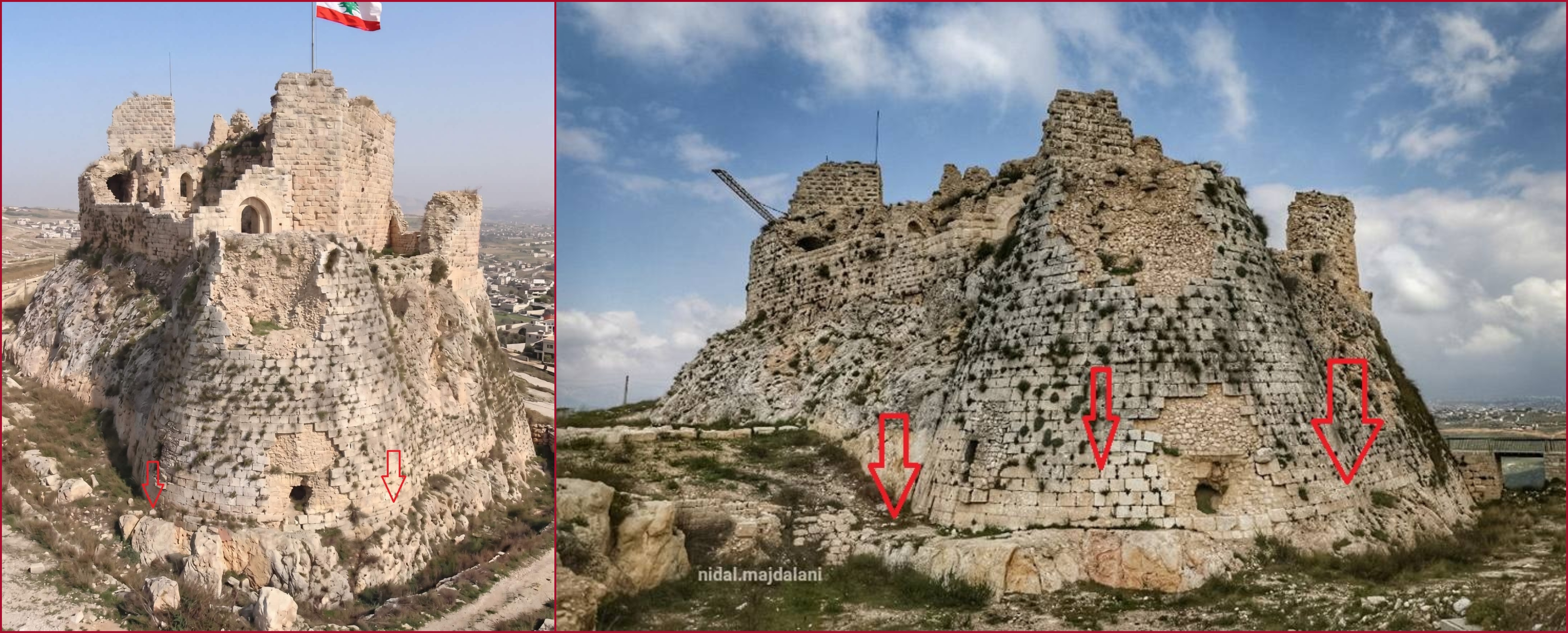 مقارنة بين صورة اصلية تعود الى عام 2018 (الى اليمين) والصورة المتناقلة (الى اليسار)