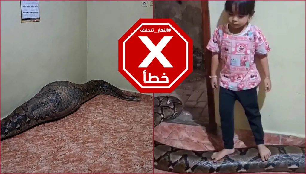 الطفلة في بطن أفعى البايثون الأليفة... ماذا نعلم عن هذه الصورة؟ النهار تتحقق FactCheck