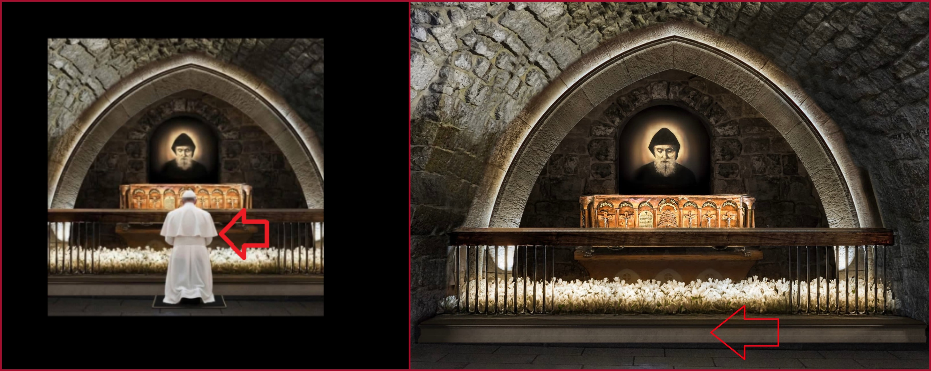 مقارنة بين الصورتين الاصلية (الى اليمين)، والمتناقلة (الى اليسار).