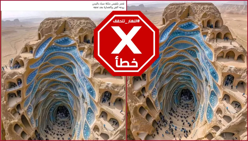 هذه الصورة ليست لقصر بلقيس في اليمن FactCheck#