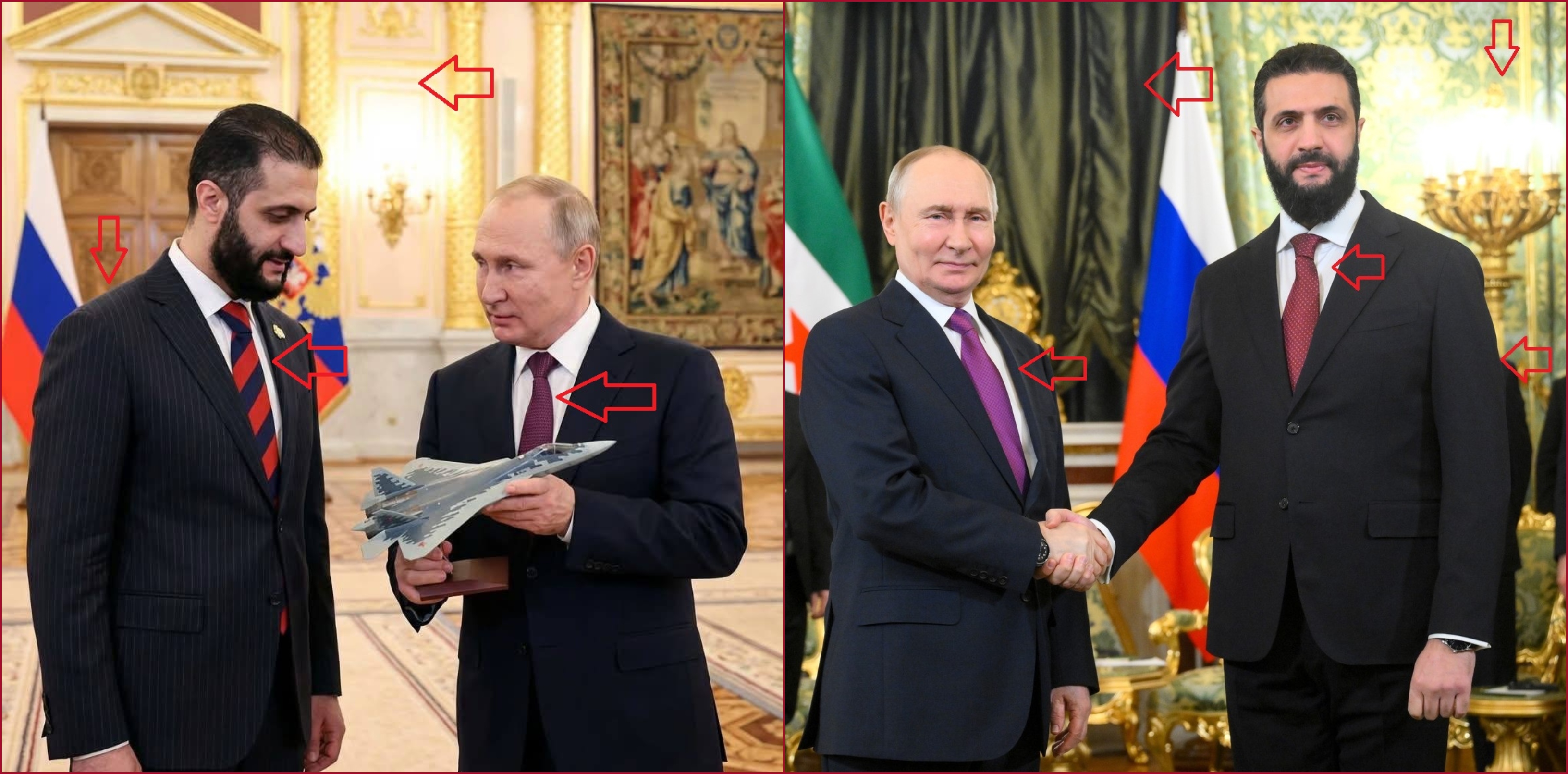 مقارنة بين الصورتين الاصلية (الى اليمين) والمتداولة (الى اليسار)