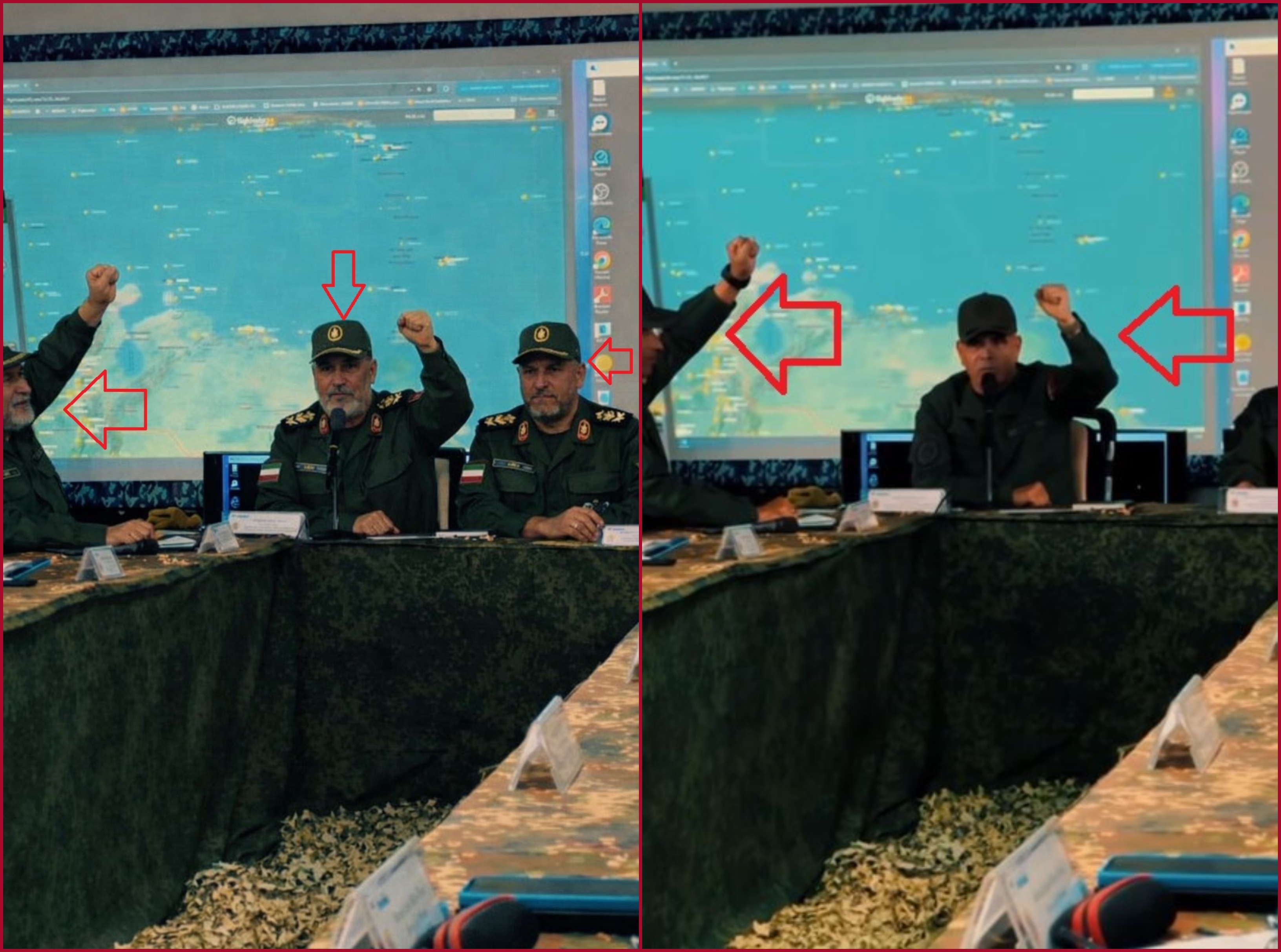 مقارنة بين الصورتين الاصلية (الى اليمين) والمعدلة (الى اليسار)