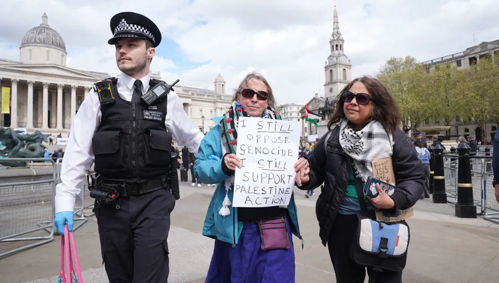 London police arrest more than 200 at protest backing banned group Palestine Action (AP)