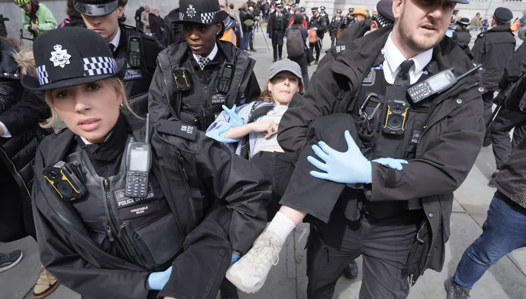 London police arrest more than 200 at protest backing banned group Palestine Action (AP)