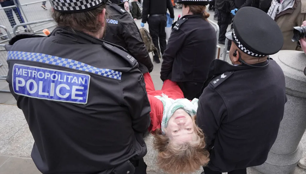 London police arrest more than 200 at protest backing banned group Palestine Action (AP)