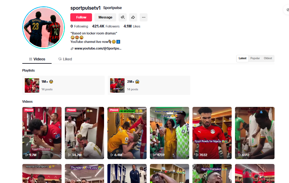 لقطة لحساب sportpulsetv1@ في تيك توك