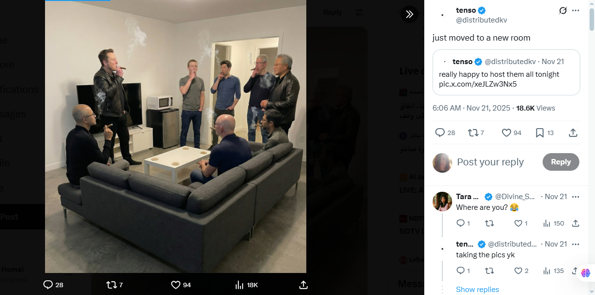 صورة نشرها حساب @distributedkv في اكس، في 21 تشرين الثاني 2025