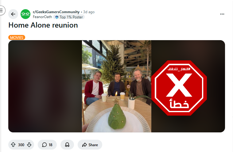 الصورة المتناقلة بالمزاعم الخاطئة (ريديت)