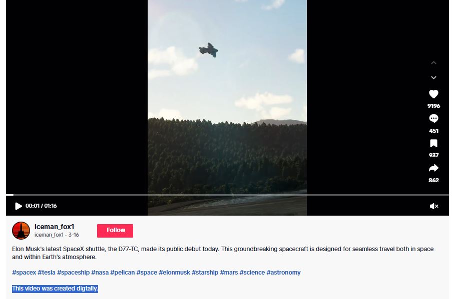 لقطة للفيديو المنشور في حساب iceman_fox1 في تيك توك في 16 آذار 2025