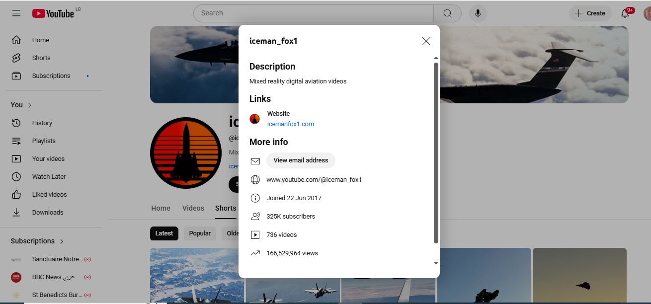 التعريف بالحساب في يوتيوب