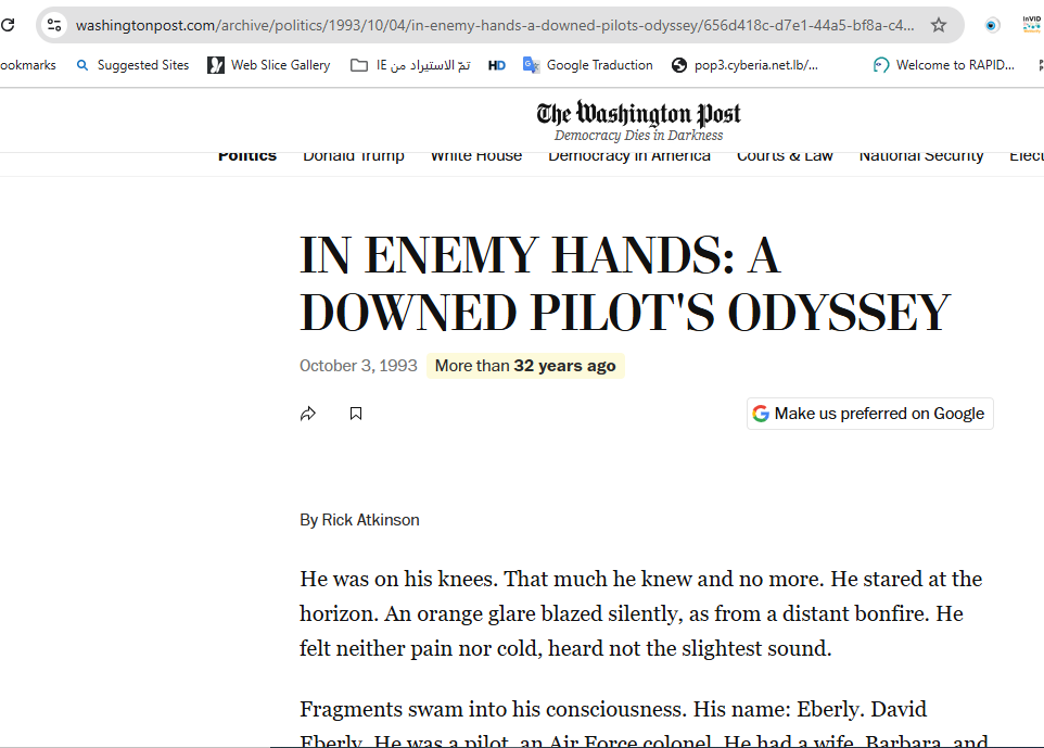 لقطة لتقرير واشنطن بوست