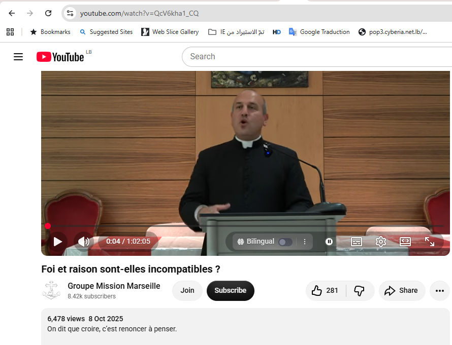 لقطة من الفيديو المنشور في حساب Groupe Mission Marseille في يوتيوب في 8 تشرين الاول 2025
