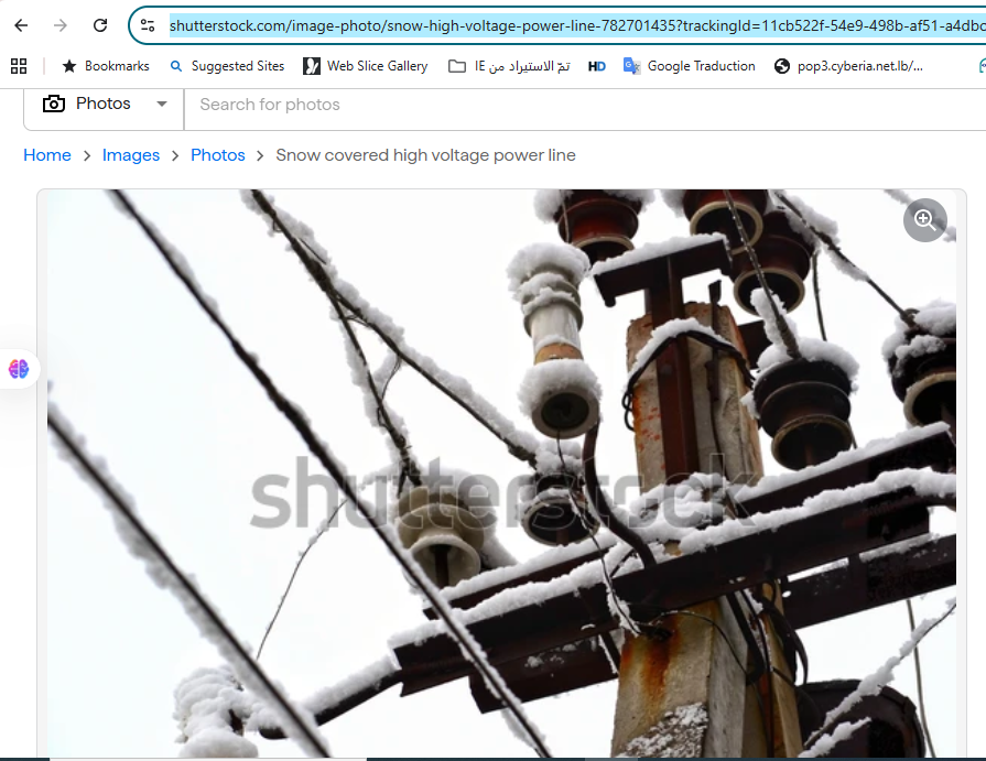 خط كهرباء عالي التوتر مغطى بالثلوج (2017- shutterstock)