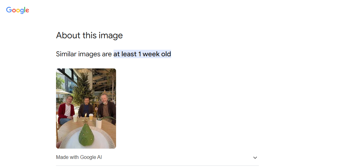 محرك غوغل تعرف الى الصورة بكونها منشأة بواسطة Google AI