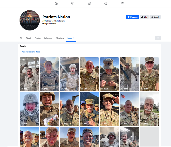 فيديوات منشورة في صفحة Patriots Nation في الفايسبوك