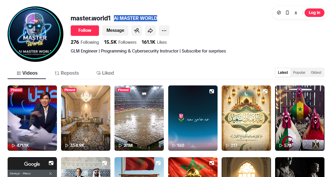 لقطة لحساب master.world1@ في تيك توك 