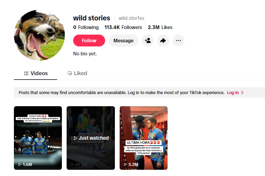 لقطة لحساب wild.stor1es@ في تيك توك