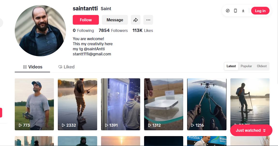 لقطة لحساب saintantti@ في تيك توك  
