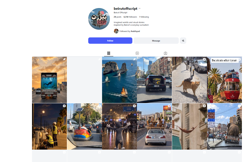 لقطة لحساب Beirut Offscript في انستغرام 