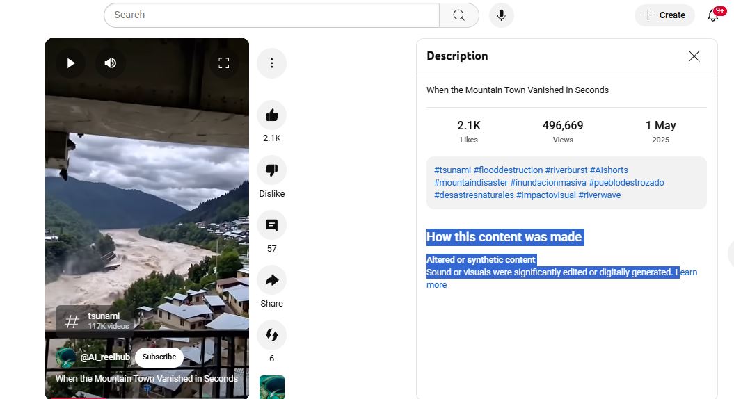 لقطة من الفيديو المنشور في حساب ai_reelhub في يوتيوب، في 1 ايار 2025