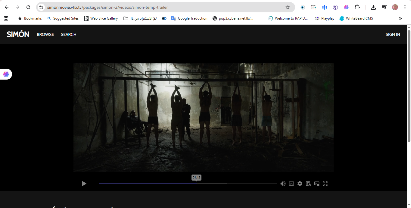 لقطة من مقطع دعائي لفيلم Simon منشور في موقع الفيلم