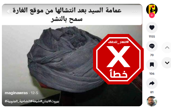 الصورة المتناقلة بالمزاعم الخاطئة (تيك توك)