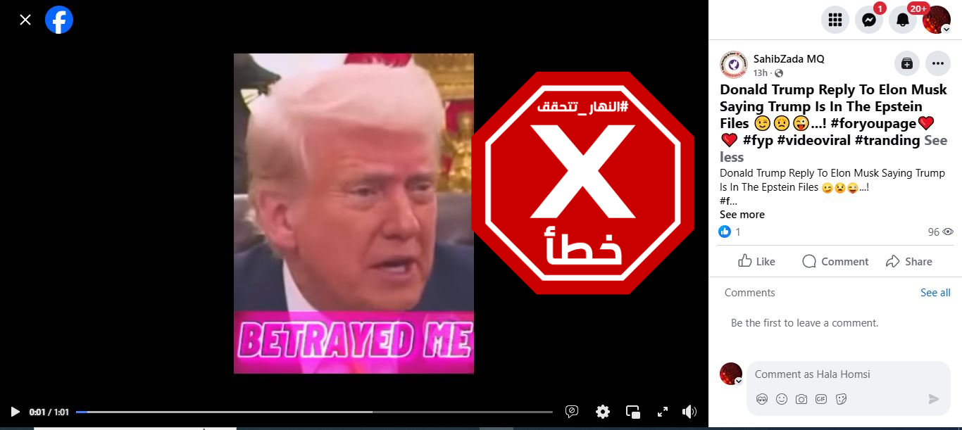 لقطة من الفيديو المتناقل بالمزاعم الخاطئة (فايسبوك)