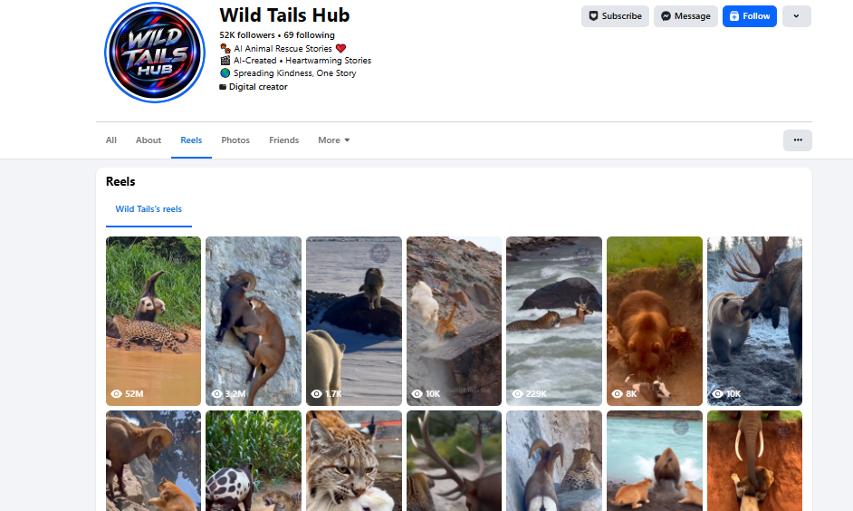لقطة لصفحة Wild Tails Hub في الفايسبوك